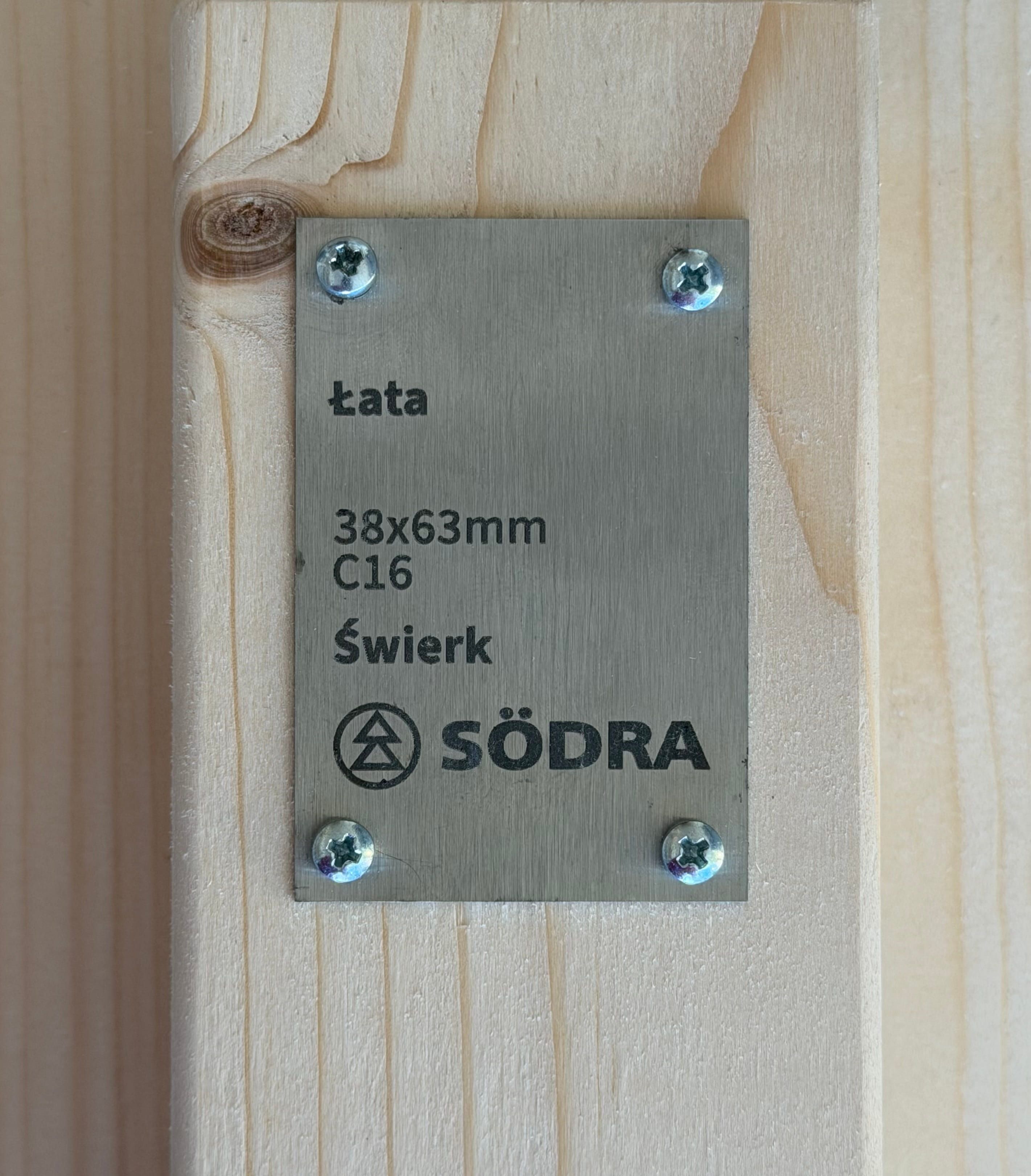 Drewno konstrukcyjne SÖDRA 38x63 ŁATA - Image 2