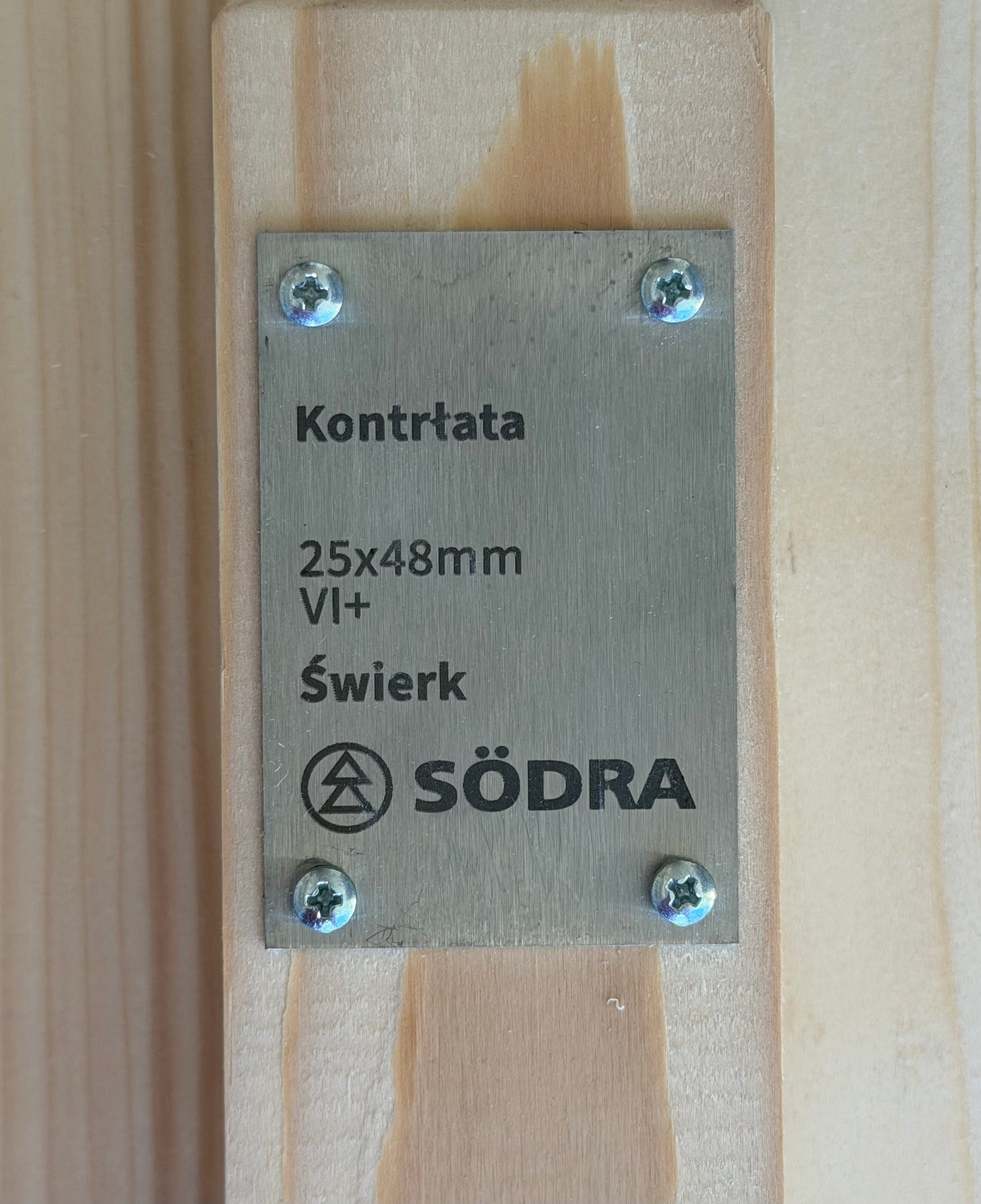 Drewno konstrukcyjne SÖDRA 25x48x4200 KONTRŁATA - Image 2